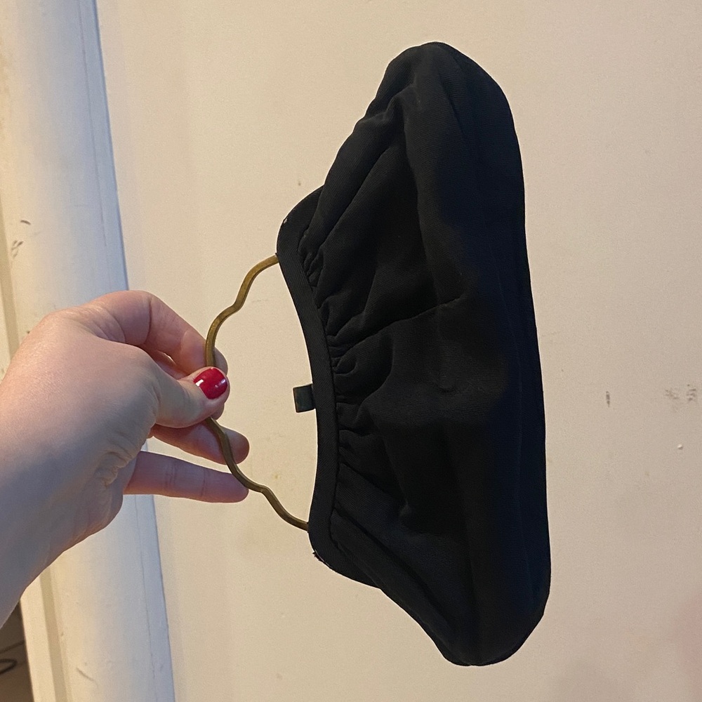 Black Ruched Handle Women's Bag